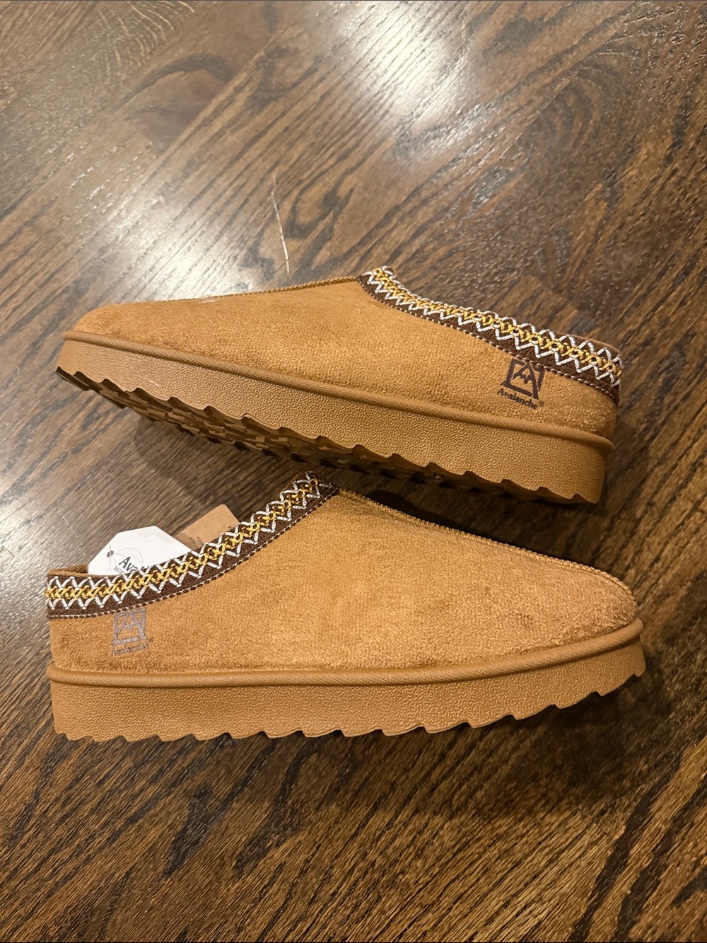 Ariat Men's Tan Suede Slip-On Loafers with Woven Collar